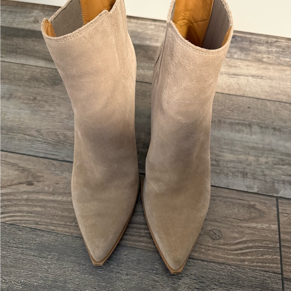 Marc Fisher Natural Suede Booties - Picture 6 of 7